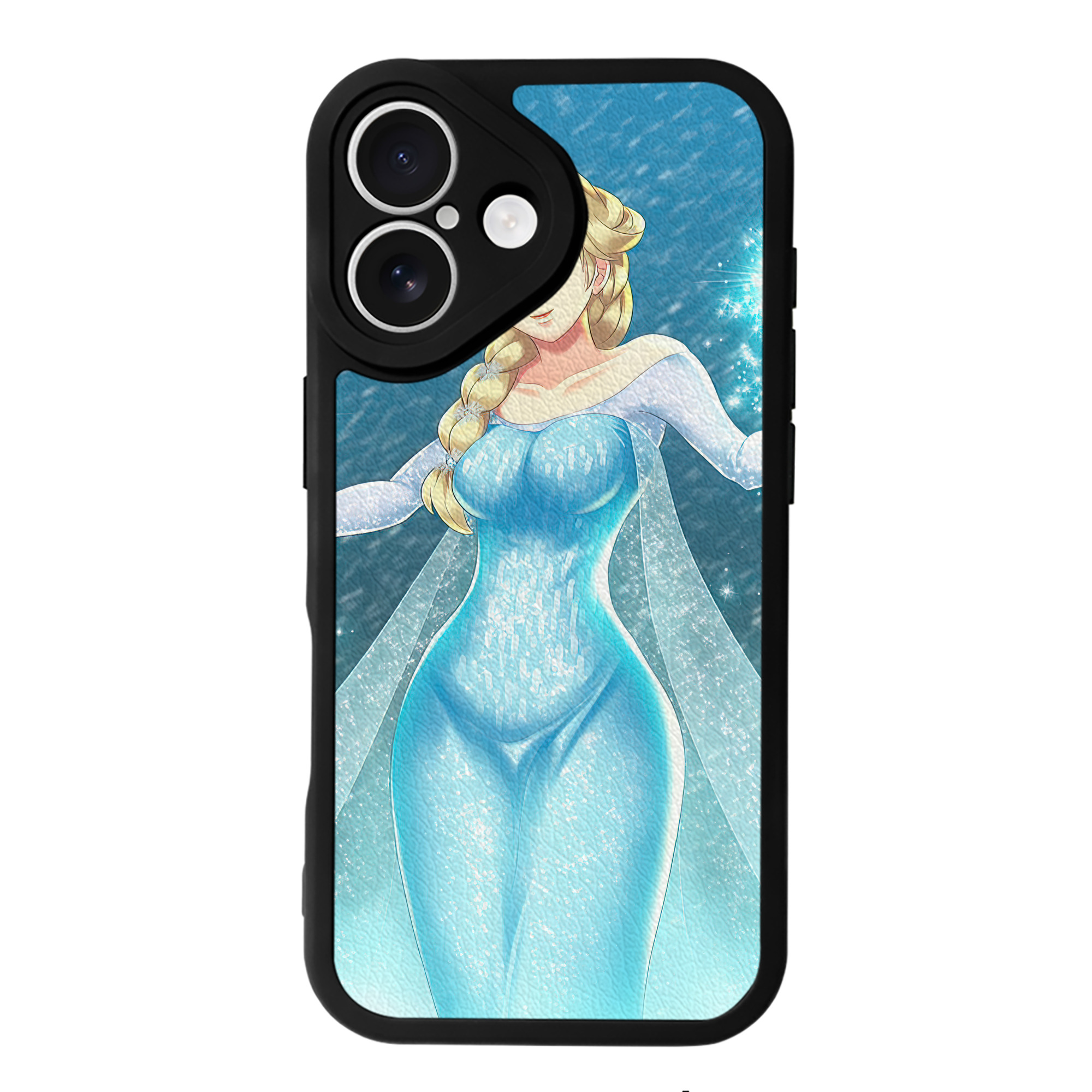（画像用） アナと雪の女王 アンナ エルサ Frozen Anna Elsa 【iPhone 16シリーズ対応】シリコンスマホケース（レザー調） 材質：シリコン